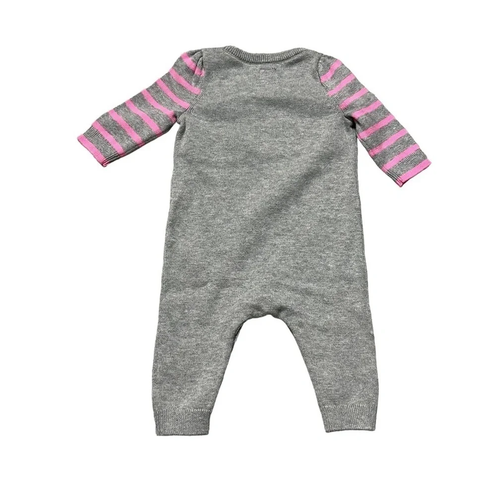 Gap Baby Knit Jumpsuit with Striped Sleeves and Heart